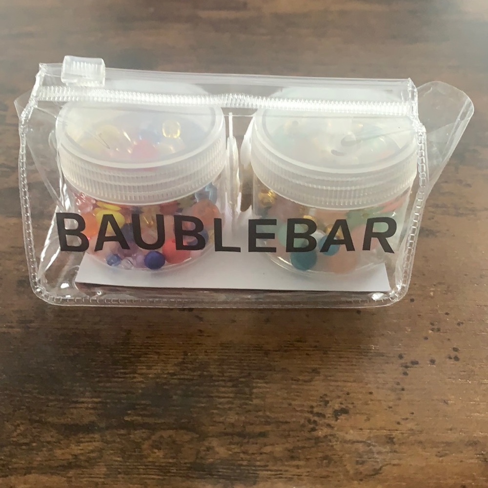 BaubleBar Build Your Own Bracelet Kit: 175 beds, 2ft of ea gold and clear cord.